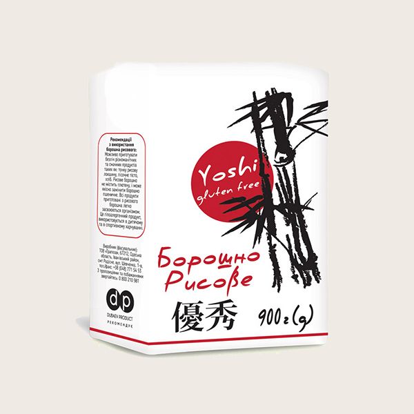 Борошно Рисове 900 г Йоші з клейкого рису /рожевий пакет/