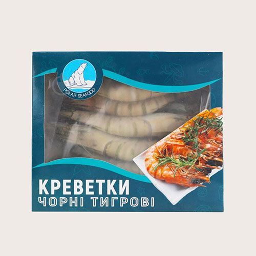 Чорна тигрова креветка з/г 1кг 8/12