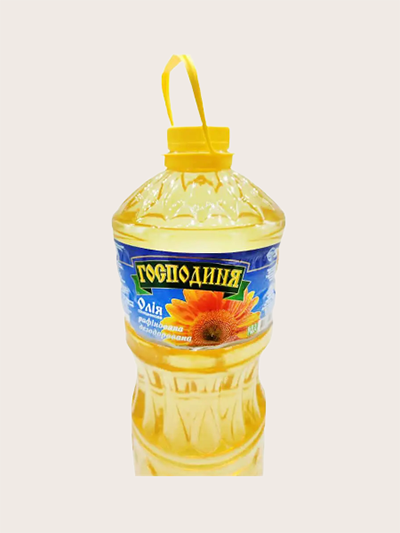 Олія соняшникова рафінована 5 л / 4,6 кг ТМ Господиня