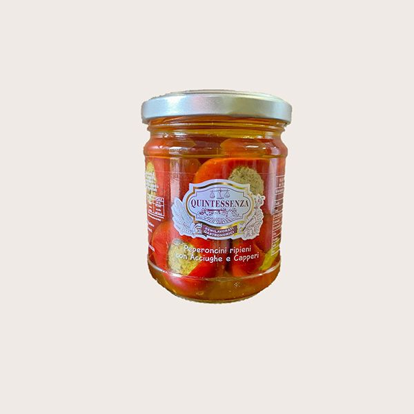 Перець Quintessenza фарширований анчоусом з каперсми 180 г