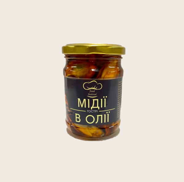 Пресерви мідія в олії чілі 250 г