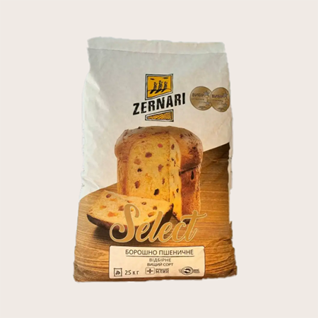 Борошно ТМ Зернарі  Селект   25кг вищ. гат.  / папір /