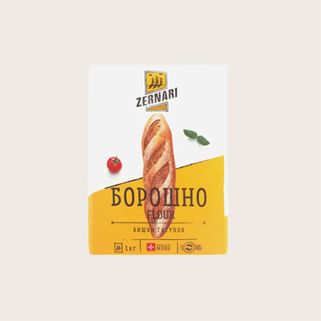 Борошно пшеничне вищого гатунку  1кг ТМ Зернарі
