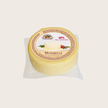 Моцарела для піци КРУГ ТМ Поліська сироварня 0,5 кг ваг.