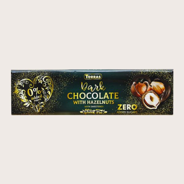 Шоколад Torras чорний з фундуком 300г без цукру